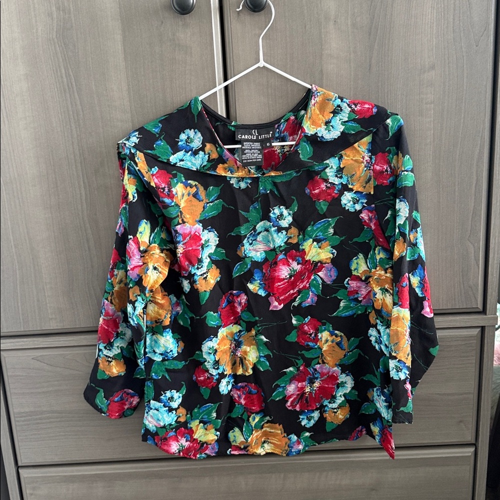 Vintage Multicolor Floral Top Rayon